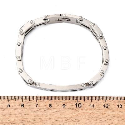 304 Stainless Steel Link Chain Bracelets for Women Men BJEW-R018-10P-1