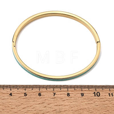 304 Stainless Steel Enamel Hinged Cuff Bangles for Women SA-CBAC920-15G-01-1
