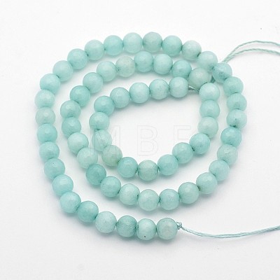 Dyed Faceted Round Natural Jade Beads Strands G-E302-095-8mm-1-1