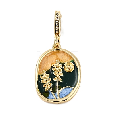 Brass Enamel Pendants KK-P283-26G-1