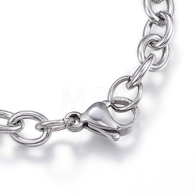 304 Stainless Steel Charm Bracelets BJEW-G544-10P-1