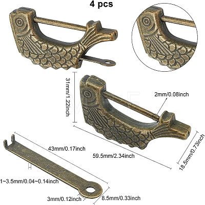 Retro Fish Alloy Combination Locks FIND-WH0060-13AB-RS-1