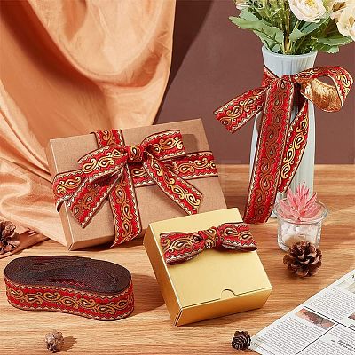 Ethnic Embroidery Polyester Flat Ribbons OCOR-WH0060-38C-1