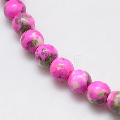 Synthetic Ocean White Jade Beads Strands G-L019-8mm-08-1