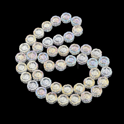 AB Color Plated Electroplate Glass Transparent Beads Strands X-EGLA-G037-10A-AB02-1