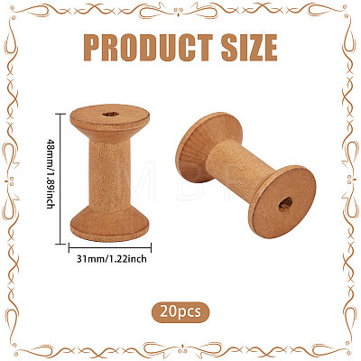 20Pcs Schima Wood Sewing Embroidery Thread Spool ODIS-GL0001-13-1