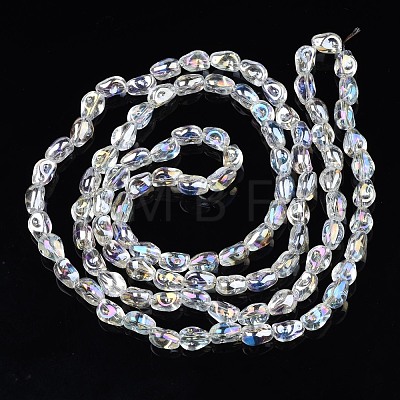 Electroplate Transparent Glass Beads Strands EGLA-N006-028-A04-1