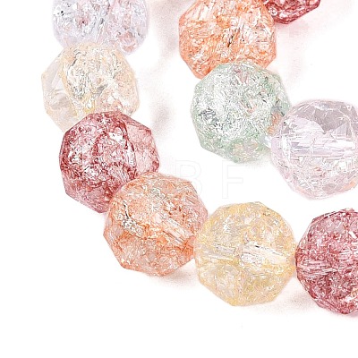 Transparent Crackle Glass Beads Strands GLAA-Q115-03B-1