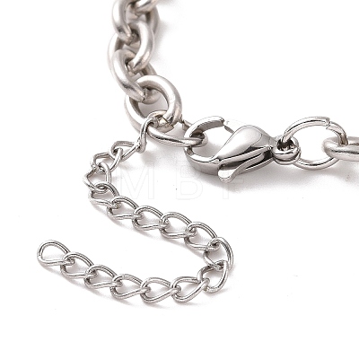 304 Stainless Steel Cable Chain Bracelet for Men Women BJEW-E031-01P-01-1