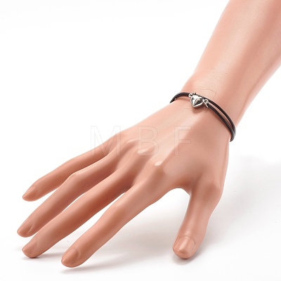 Magnetic Alloy Heart Charm Bracelet Sets for Valentine's Day BJEW-JB06415-02-1