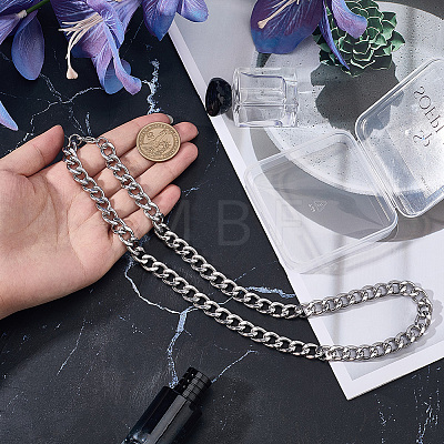 1Pc 304 Stainless Steel Cuban Link Chain Necklaces for Men Women NJEW-SP0001-23D-1