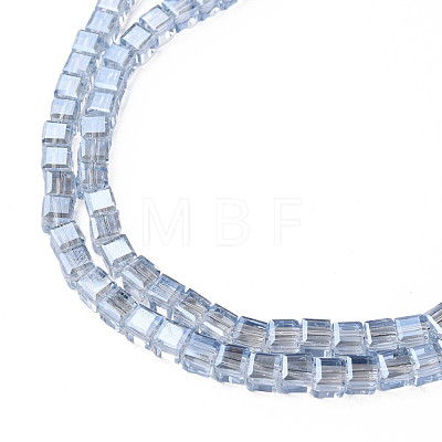 Electroplate Transparent Glass Beads Strands EGLA-N002-28-F03-1