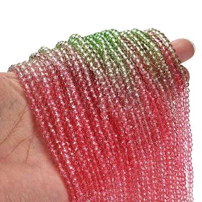 Transparent Painted Glass Beads Strands DGLA-A034-T3mm-A18-1