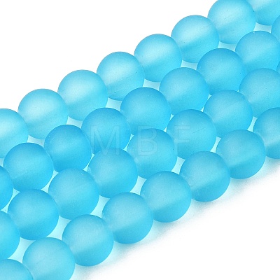 Baking Paint Transparent Glass Beads Strands X-GLAA-S031-12mm-37-1