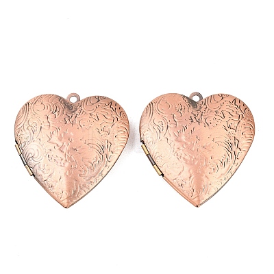 Brass Locket Pendants KK-F931-14R-1