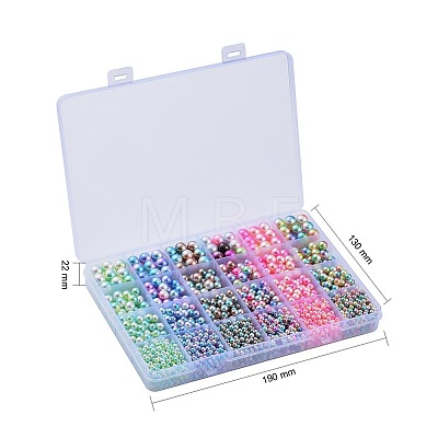 Rainbow Acrylic Imitation Pearl Beads OACR-YW0001-05-1
