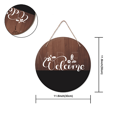 Wooden Hanging Plate HJEW-WH0027-001-1