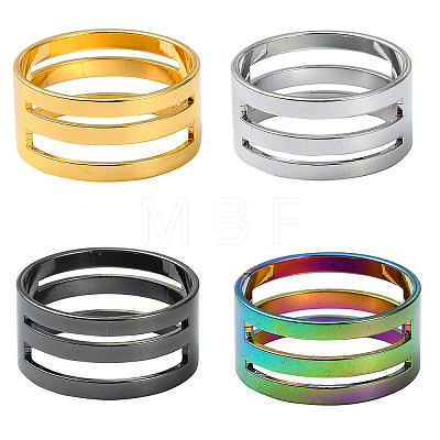 4Pcs 4 Colors Brass Rings RJEW-YW0001-05-1