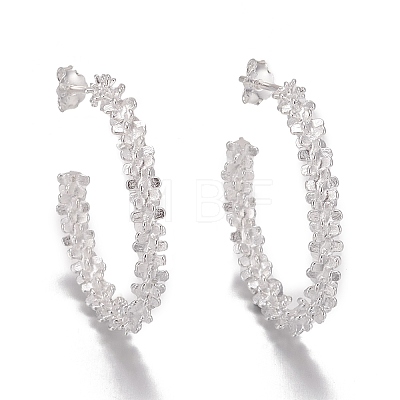 925 Sterling Silver Half Hoop Earrings EJEW-F265-07S-1