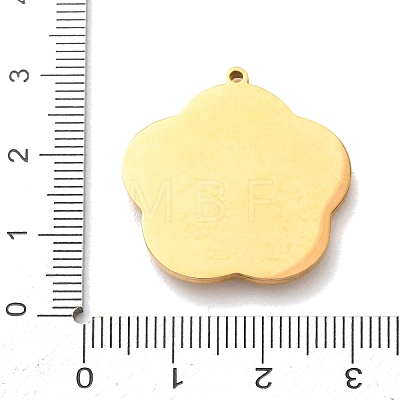 Carved Natural White Shell 304 Stainless Steel Pendants SH-K002-01A-G-1