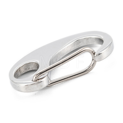 Non-Tarnish 304 Stainless Steel Push Gate Snap Keychain Clasp Findings STAS-C024-10P-1