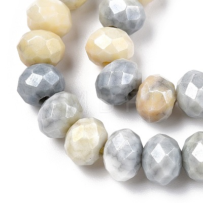 Faceted Electroplated Glass Beads Strands X-GLAA-C023-02-B04-1