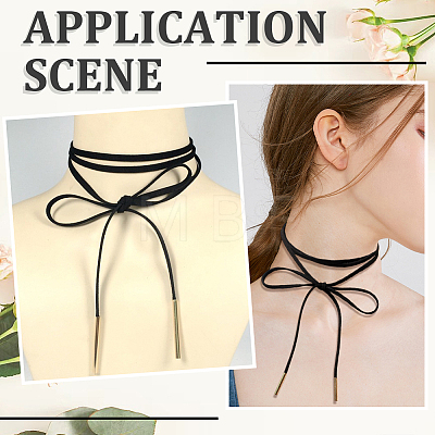 Velvet Cord Knot Tie Choker Necklaces for Women NJEW-CL0001-35-1