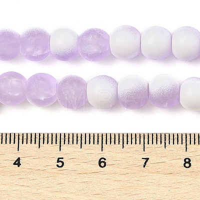 Frosted Crackle Glass Beads Strands GLAA-U001-6mm-M04-1