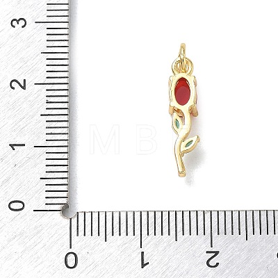 Brass with Rhinestone Pendants KK-CBAD872-01G-12-1