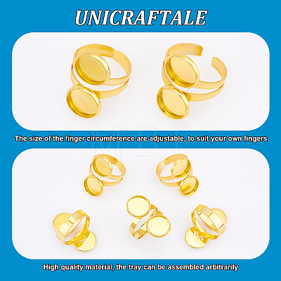 Unicraftale DIY Double Blank Dome Finger Ring Making Kit DIY-UN0004-26A-1