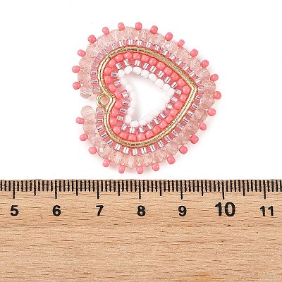 Glass Seed Beaded Pendants PALLOY-MZ01385-03-1