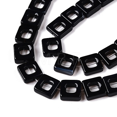 Dyed & Heated Natural Black Agate Beads Strands G-N342-102C-1