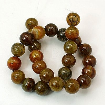 Dyed Natural Dragon Veins Agate Beads Strands G-C068-6mm-15-1
