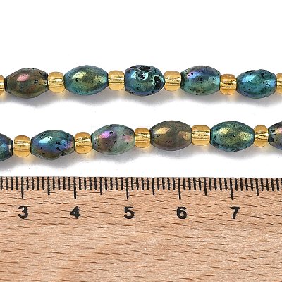Electroplated Natural Druzy Geode Crystal Beads Strands G-G459-03B-11-1