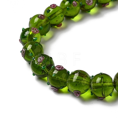 Handmade Bumpy Lampwork Beads Strands LAMP-K037-16B-1