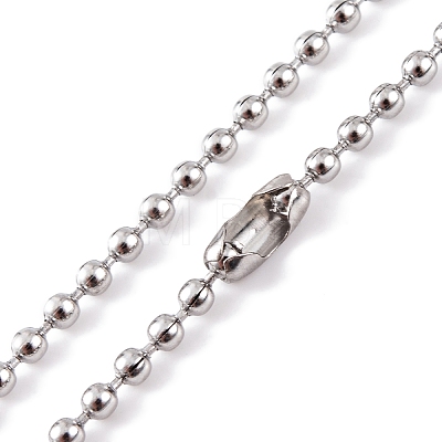 Non-Tarnish 304 Stainless Steel Ball Chain Necklaces for Women NJEW-G135-01E-P-1