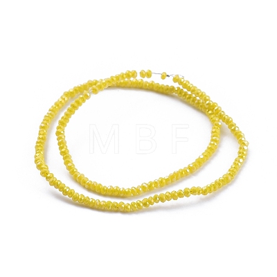 Electroplate Glass Beads Strands GLAA-F079-FR15-1