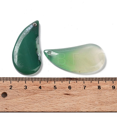 Dyed & Heated Natural Green Agate Pendants G-G065-03I-1