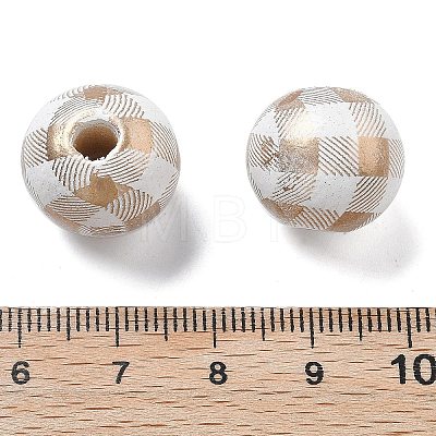 Christmas Printed Schima Wood European Beads WOOD-G023-18A-1