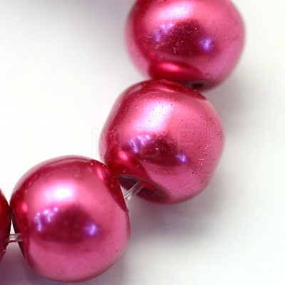 Baking Painted Pearlized Glass Pearl Round Bead Strands X-HY-Q330-8mm-57-1