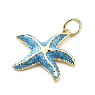 Brass Enamel Pendants KK-Q029-04G-04-1