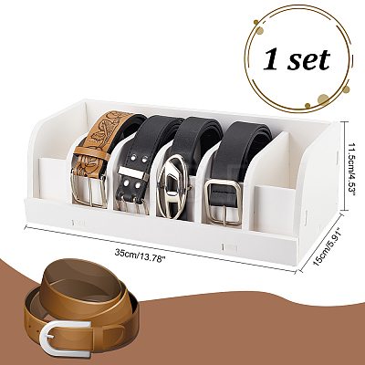 Folding Plastic Belt Organizer Holder with 5 Compartments CON-WH0086-066-1