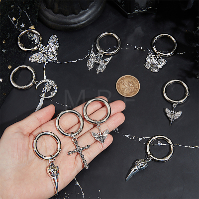 16Pcs 8 Style Cross/Butterfly/Moon Alloy Shoe Decoration HJEW-AB00624-1