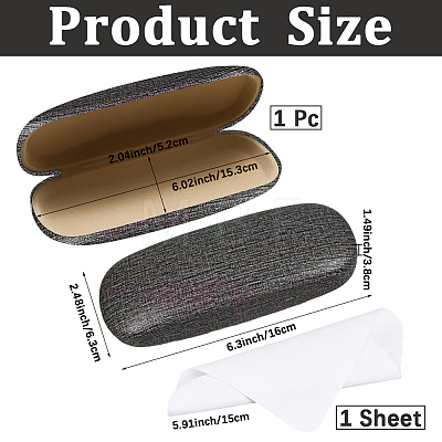 1Pc Oval Polyester Eyeglass Cases AJEW-CN0007-34-1