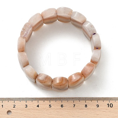 Oval Natural Lace Agate Beads Stretch Bracelets for Women Men BJEW-C097-04B-1