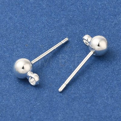 Rack Plating Brass Stud Earring Finding KK-C081-07S-1