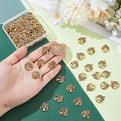 120Pcs Tibetan Style Alloy Pendants FIND-UN0007-20AG-1