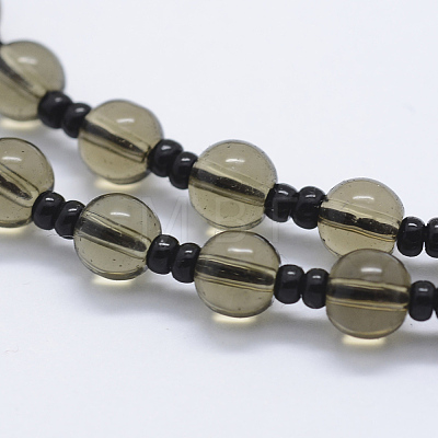 Glass Beaded Pendant Necklaces NJEW-E116-02-1