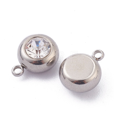 201 Stainless Steel Rhinestone Charms STAS-Z009-03A-04P-1