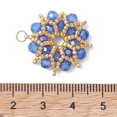 AB Color Plated Glass Pendants PALLOY-MZ01314-01-1